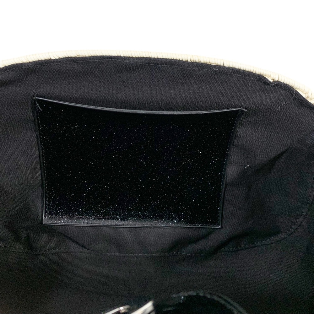 Lux De Ville Purse Romeo Handbag Tote Natural Straw and Sparkle Jet Black - Picture 5 of 5